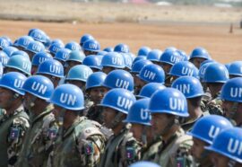UN Blue Helmet peacekeepers.