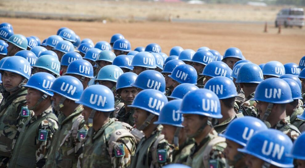 UN Blue Helmet peacekeepers.