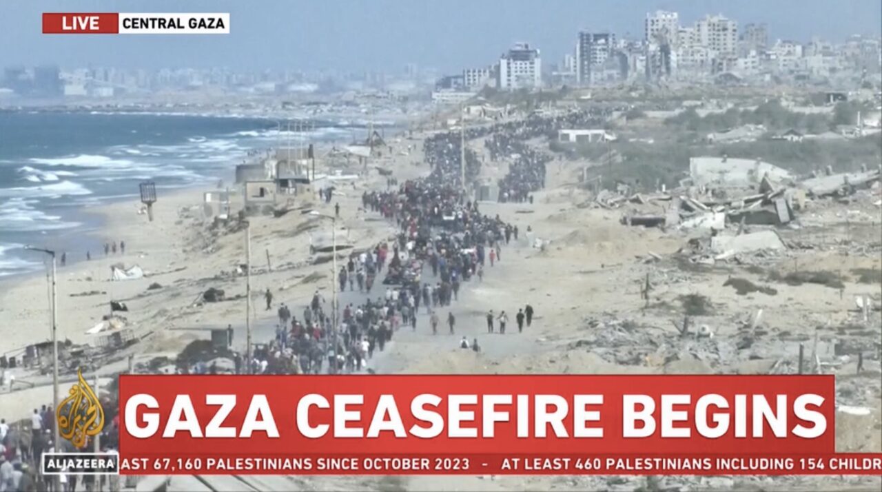 Gaza ceasefire. October 2025