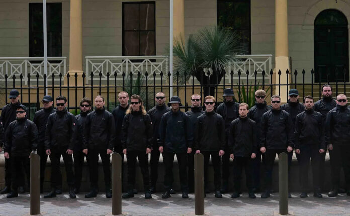 neonazis at NSW parliament house November 2025