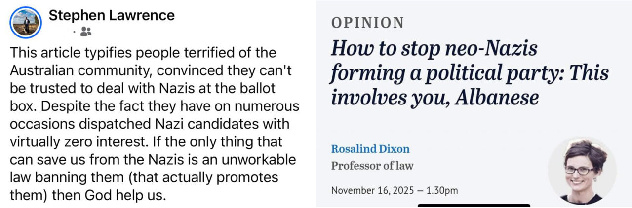 Stephen Lawrence Facebook post, November 2025.