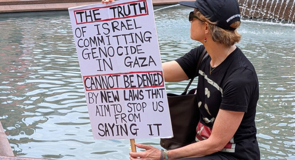 Placard at Palestine demonstration