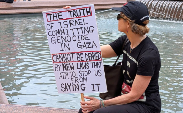 Placard at Palestine demonstration