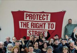 Protect the right to strike banner